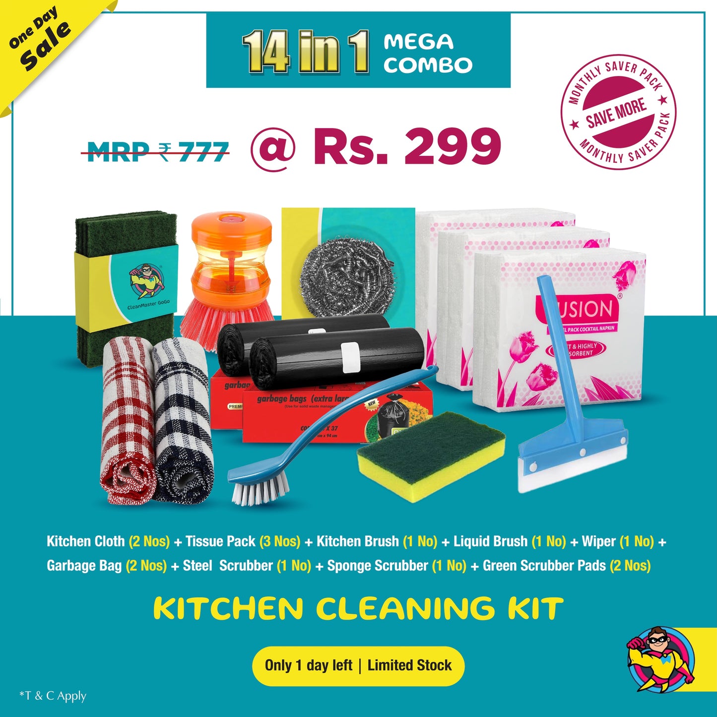 14-in-1 Kitchen Cleaning Kit – Monthly Saver Pack