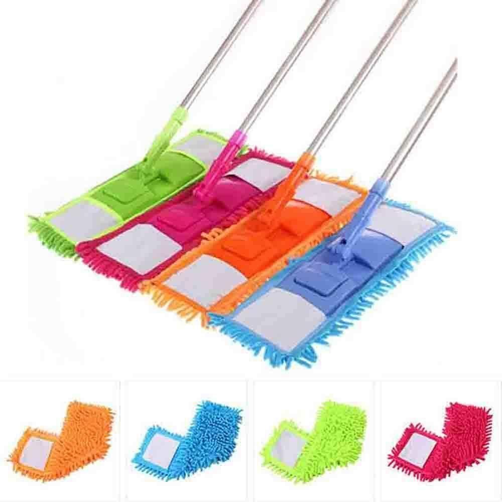 Mop-Wet and Dry Cleaning Flat Microfiber Floor Cleaning Mop with Telescopic Long Handle Dry Mop