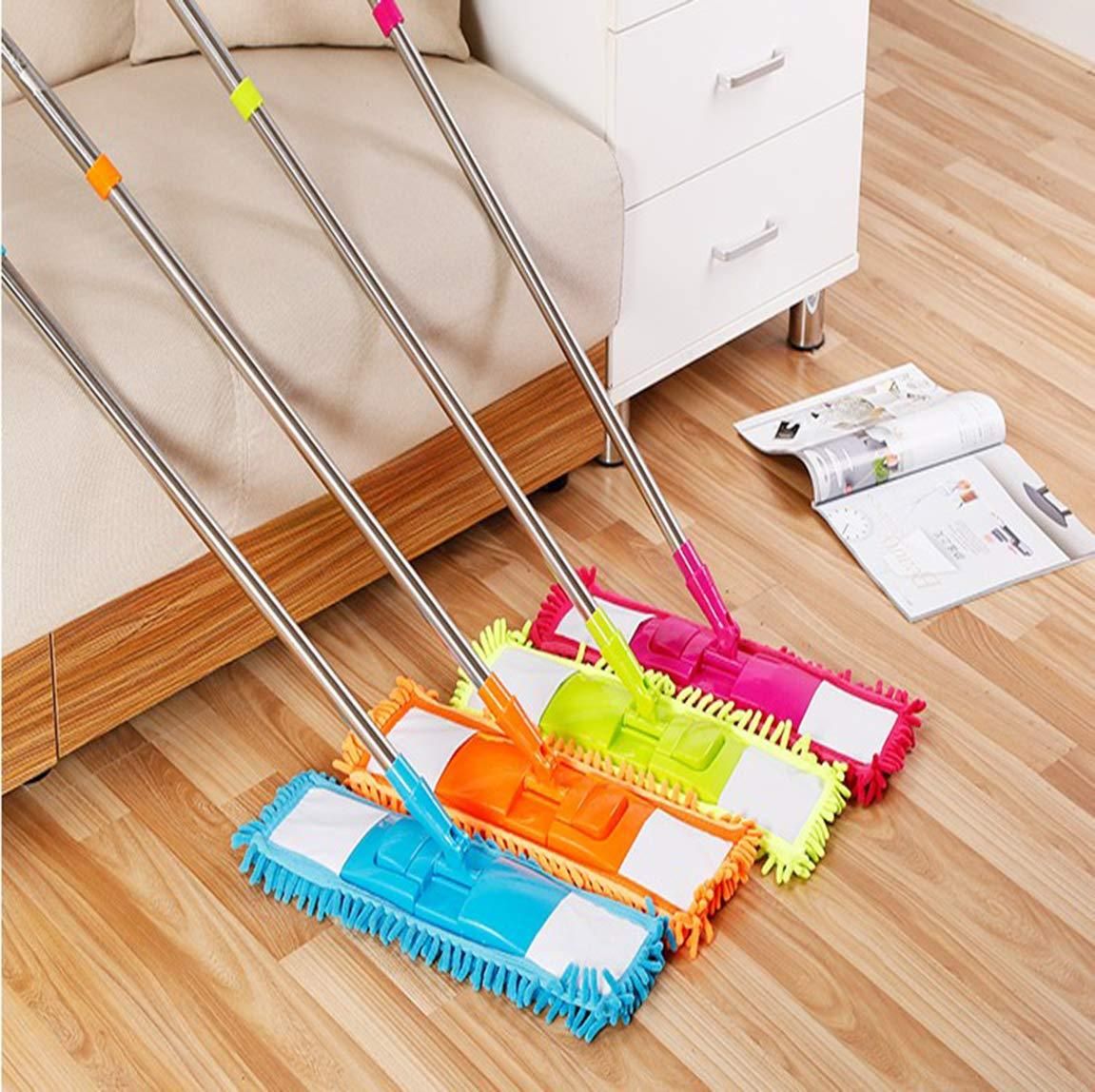 Mop-Wet and Dry Cleaning Flat Microfiber Floor Cleaning Mop with Telescopic Long Handle Dry Mop