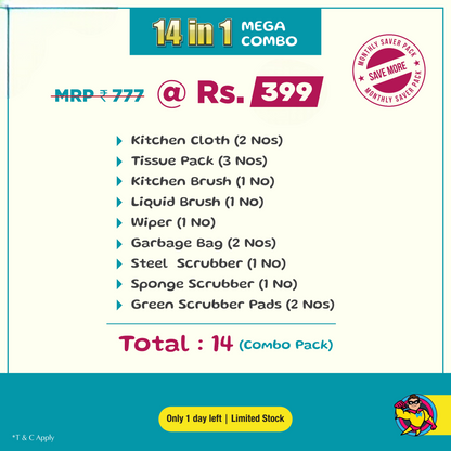 14-in-1 Kitchen Cleaning Kit – Monthly Saver Pack