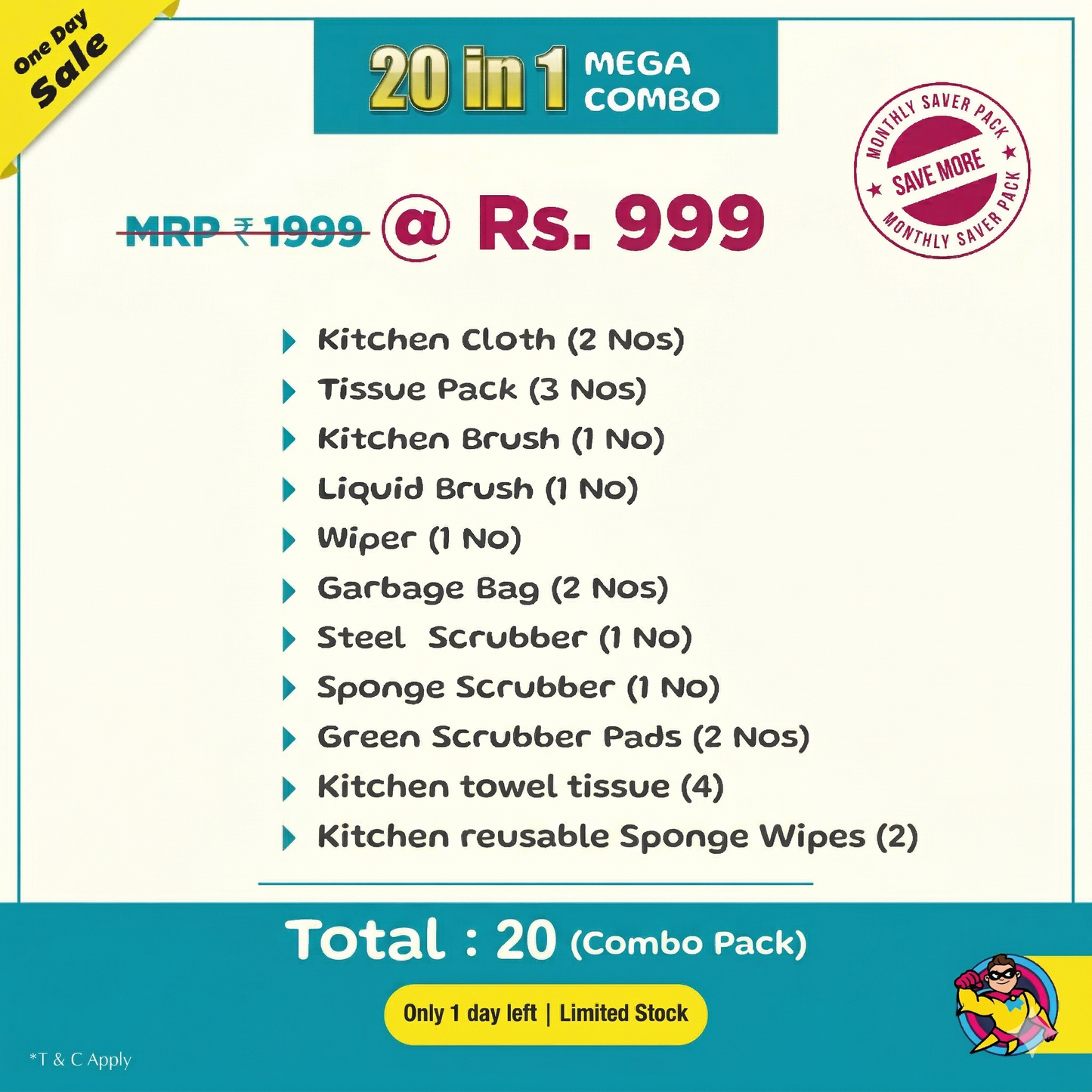 20-in-1 Kitchen Cleaning Kit – Monthly Saver Pack | Free Delivery | COD Available