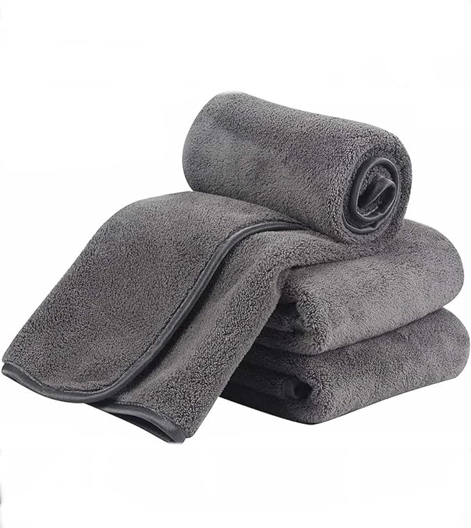 Grey Microfiber Cloth -40x40 CM - 350 GSM Ultra Soft & Absorbent Cleaning Cloth (PACK OF 1)