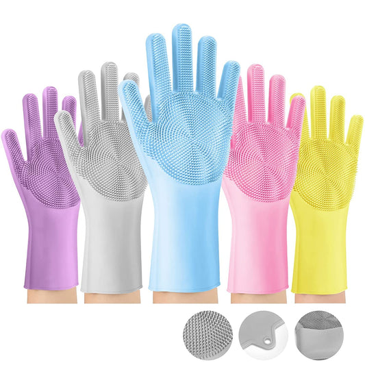 Silicone Dish Washing Gloves, Silicon Cleaning Gloves, Silicon Hand Gloves for Kitchen Dishwashing