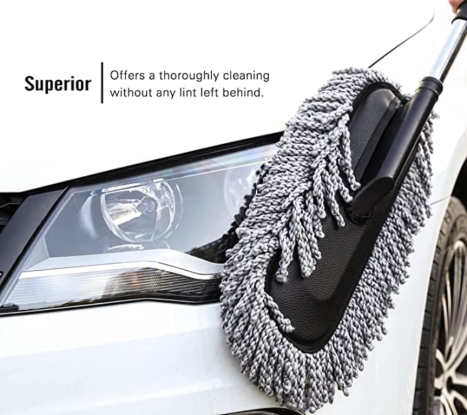 Car Cleaning Brush Duster Car Wash Dust Wax Mop Microfiber Dusting Tool Wet and Dry Duster