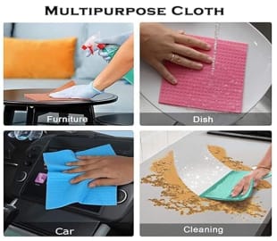 Cellulose Sponge Wipes Kitchen Cleaning Reusable and Washable (Pack of 10)